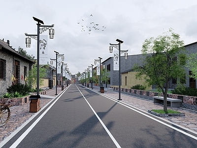 中式传统村落 农村自建房 民房街道 古建