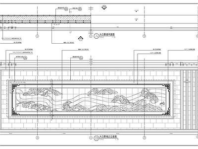 新中式入口对景景墙 施工图