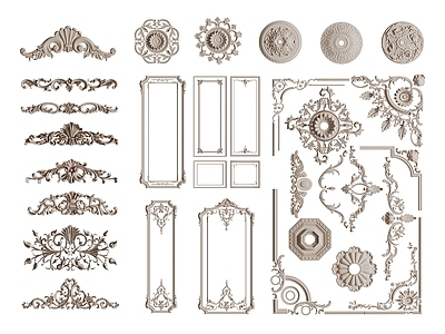 欧式雕花 石膏雕花 脚线 石膏线 柱头 装饰线 花纹 腰线