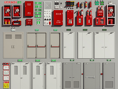 消防门 消火栓 防火 消防器材 灭火器 安全出口 报警器 安全