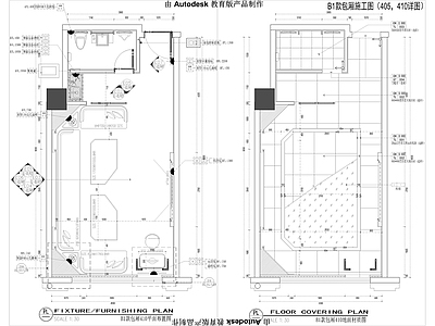 KTV包房套房室内装修 施工图