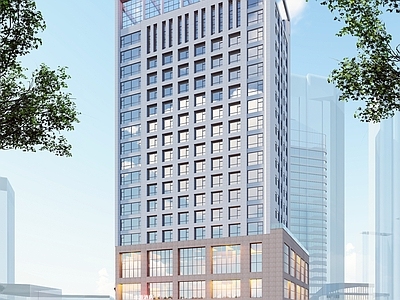 现代酒店建筑 方形