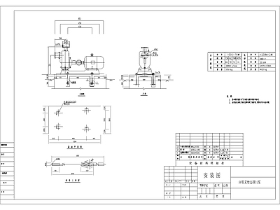 自吸无堵塞排污泵安装大样 施工图
