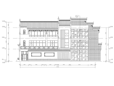 中式仿古建筑石材玻璃幕墙深化 施工图 节点