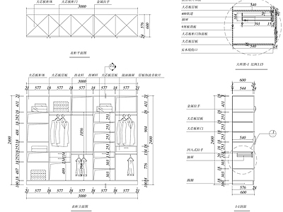 主卧衣柜详图 施工图 柜类