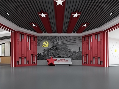 现代党建展厅 浮雕墙