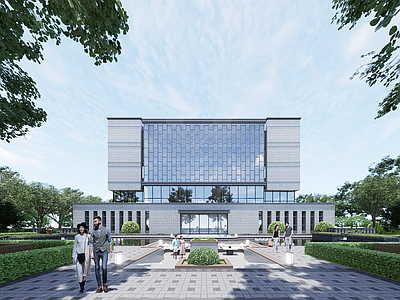 现代风格图书馆建筑