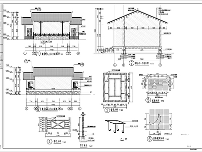 乡村舞台建筑 施工图  建筑