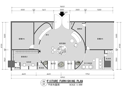 150㎡儿童摄影工作室影楼平面布置图 工装平面图