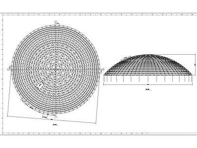 大跨度球壳网架 施工图