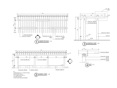 休憩廊架详图 施工图