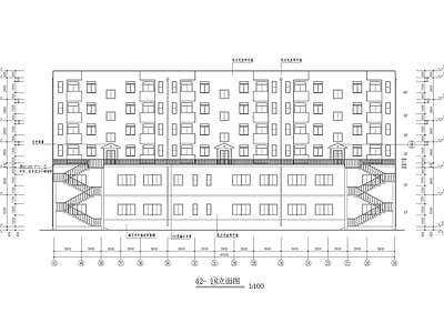 小户型四层带二层底商住宅楼建筑 施工图