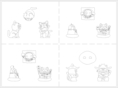 招财猫雕塑摆件 图库