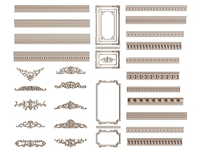 欧式雕花 石膏雕花 脚线 石膏线 柱子 柱头 装饰线 花纹 腰线