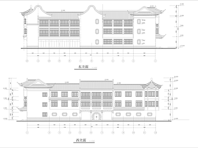 仿古会所建筑 施工图