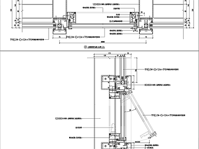 玻璃幕墙上悬窗大样 施工图