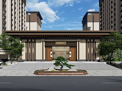 新中式小区入口大门