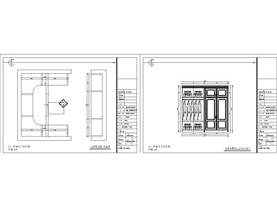 两套衣帽间平面立面图