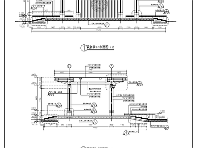 新亚洲风钢结构铝板景观亭 施工图