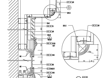 玻璃镜面大样图 施工图