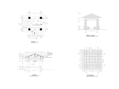 木桥亭大样 施工图