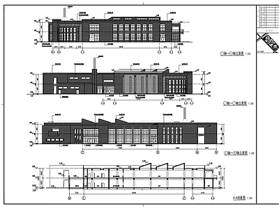 中学食堂建筑 施工图