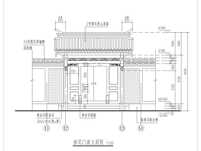 仿古建筑门楼 施工图