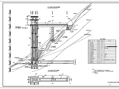 引水洞放水塔平面剖面节点 施工图