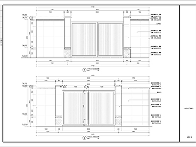 新中式车行电动门详图 施工图 通用节点