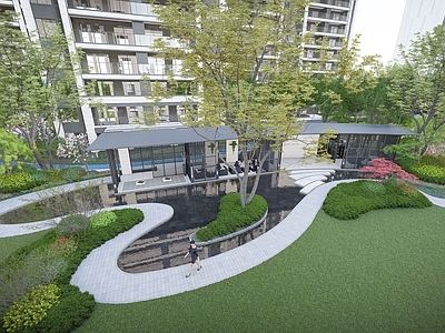 现代大区景观 廊架会客厅 住宅