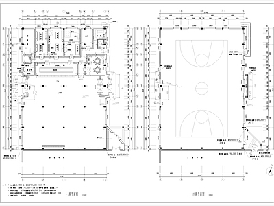 中学操场与食堂建筑 施工图