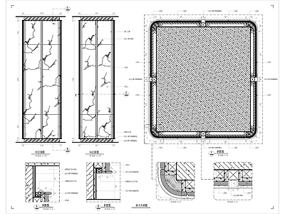 宴会厅墙身造型大样 施工图 墙面通用节点