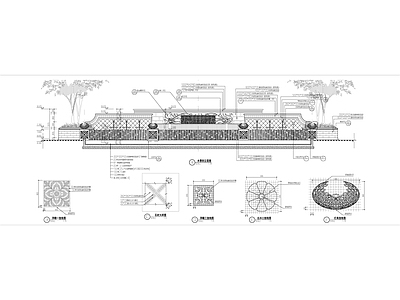 欧式水景景墙详图 施工图