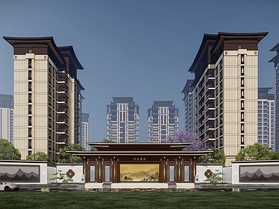 新中式住宅展示区入口大门