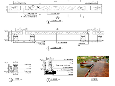 景观木栏杆详图 施工图