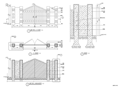 铁艺门详图 施工图 通用节点