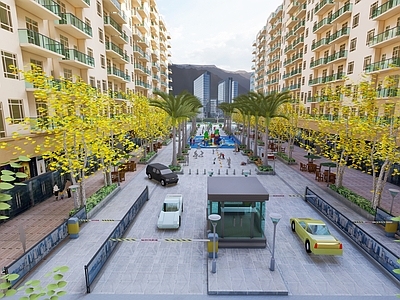 现代小区景观 住宅景观