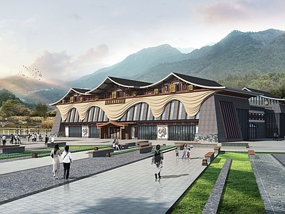 新中式历史文化博物馆 游客集散服务中心 文化展览馆