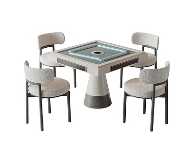 现代麻将桌椅 棋牌桌 单椅 餐椅