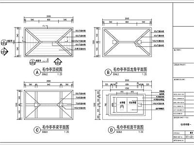 温泉山庄毛巾亭详图 施工图