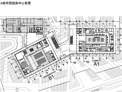 市民服务中心司法社会保障中心室内精装修 施工图 行政机构