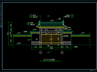 新中式大门详图 施工图 通用节点