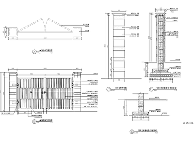 景观铁艺门 施工图 通用节点