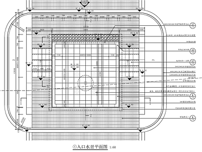 新中式主入口雕塑镜面水景 施工图