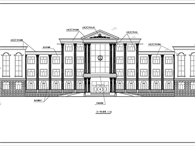 欧式风办公楼建筑 施工图