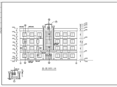 4层法院办公楼建筑 施工图