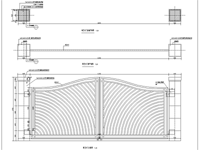 铁艺大门详图 施工图 通用节点