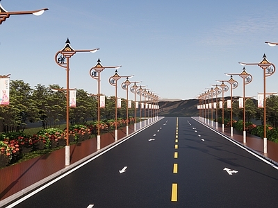 现代道路 景观路灯 民族广告路灯 民族风景观灯