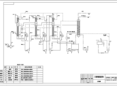 三效降膜蒸发器工艺流程 施工图