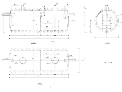 玻璃钢材料化粪池  施工图